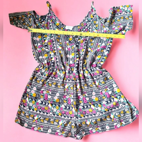 Sienna Sky Cold Shoulder V Neck Floral Romper - Picture 6 of 12